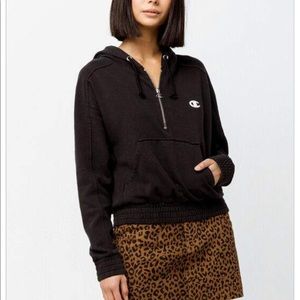 Champion Vintage Half Zip Black Women’s Hoodie M